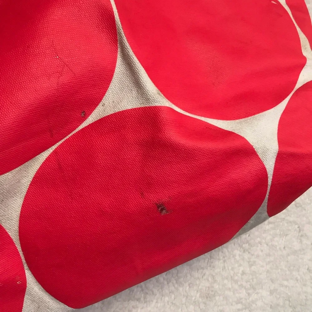 kate spade coral and cream large dot canvas tote - Picture 3 of 8